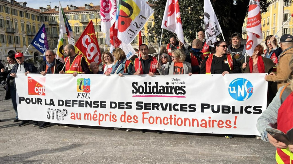Gr&egrave;ve dans la fonction publique : des rassemblements &agrave; Nice, Toulon et Marseille