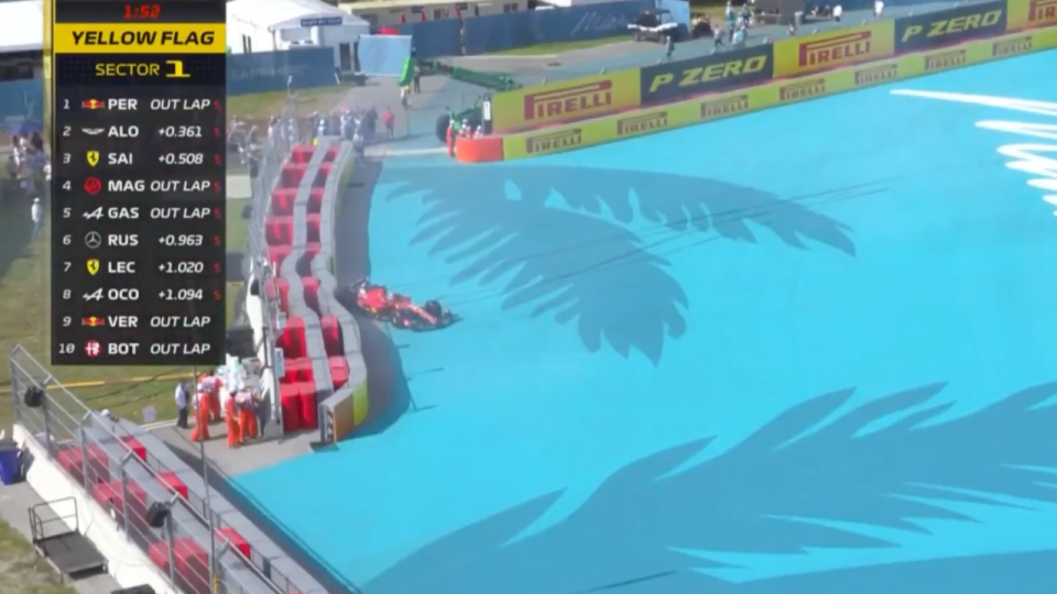 Grand Prix de Miami : sortie de piste pour Charles Leclerc qui partira à la 7e place